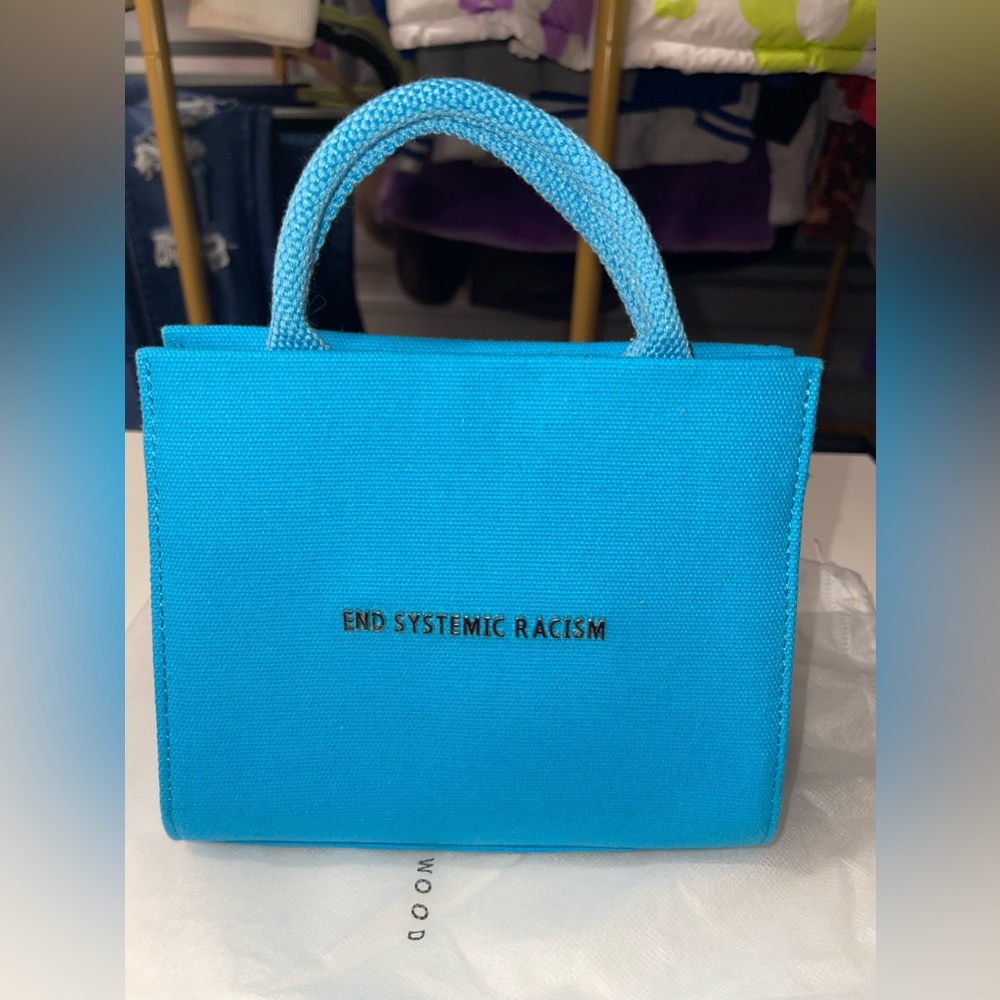 Brandon Blackwood End Systemic Racism (ERS) Tote.- Aqua Blue